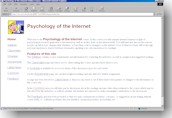 Screen shot of Internet Psychology online course page